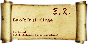 Bakányi Kinga névjegykártya